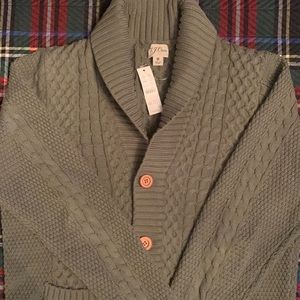 NWT J Crew men’s med. cable knit cardigan